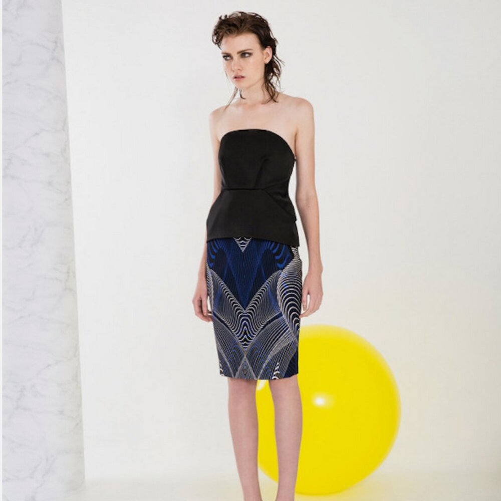 C/Meo Collective Twin Rivers Spirograph Pencil Skirt